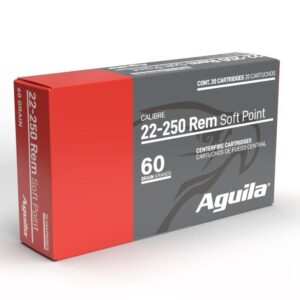 Aguila Rifle Ammunition 22-250 Rem 60gr SP 3240 fps 20-ct