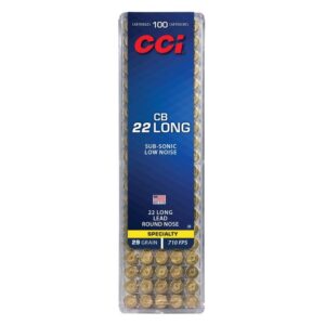 CCI CB Long Rimfire Ammunition .22 Long 29 gr LRN 710 fps 100-ct
