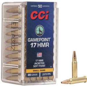 CCI .17 HMR GamePoint Rimfire Ammunition .17 HMR 20 gr JSP 2375 fps 50-ct