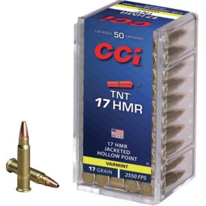 CCI TNT Rimfire Ammunition .17 HMR 17 gr TNT JHP 2550 fps 50-ct