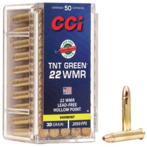 CCI TNT Green Rimfire Ammunition .22 WMR 30 gr. HP 2050 fps 50-ct