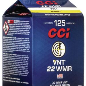 CCI Varmint Rimfire Ammunition .22 WMR 30 gr VNT 2200 fps 125-ct