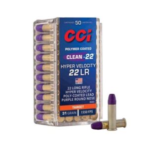 CCI Clean-22 Hyper Velocity Purple Rimfire Ammunition .22 LR 31gr RN 1550 fps 50-ct