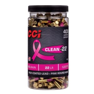 CCI High Velocity Clean-22 Ammunition Pink .22LR 40gr Poly Coated LRN  1235 fps 400-ct