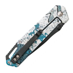 Bear & Son Brisk 3.0 Medium Folding Knife 2-7-8" Drop Point Blade TrueTimber Rift Blue