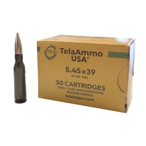 Wolf TelaAmmo Rifle Ammunition 5.45x39 65gr FMJ 2959 fps 30-ct