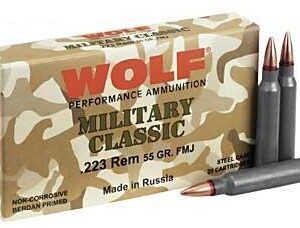 Wolf Military Classic Rifle Ammunition .223 Rem 55 gr FMJ 3241 fps - 20-box