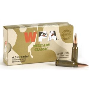 Wolf Military Classic Rifle Ammunition 6.5 Grendel 100gr FMJ 2690 fps 20-ct