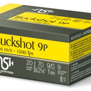 Noble Sport Plumbum Buckshot Shotshells 20 ga 2-3-4" 9 pellet 1300 fps #1 10-ct