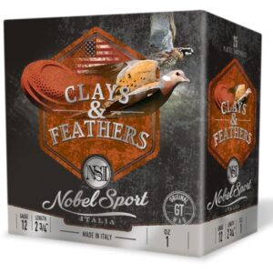 Nobel Sport Clays & Feathers Shotshells 12ga 2-3-4" 1oz 1300 fps #8 25-ct