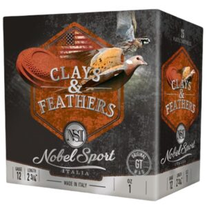Nobel Sport Clays & Feathers Shotshells 12ga 2-3-4" 1oz 1300 fps #8 250-rd Case (10-25-ct Boxes)