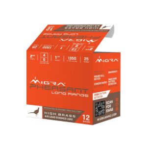 Migra Pheasant Long Range Shotshells 12ga 2-3-4" 1-1-4oz 1350 fps #6 & #8 25-ct