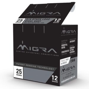 Migra Waterfowl Steel Shot Shotshell 20 ga 3" 1 oz 1350 fps #4 #6 25-ct