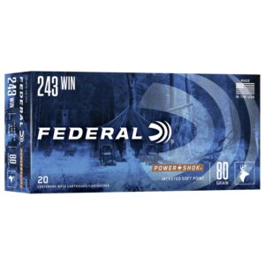 Federal Power-Shok Rifle Ammunition .243 Win 80 gr SP 3330 fps - 20-box