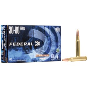 Federal Copper Power-Shok Rifle Ammunition .30-06 Sprg150 gr CHP 2910 fps 20-ct