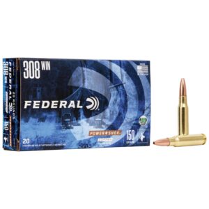 Federal Copper Power-Shok Rifle Ammunition .308 Win 150 gr CHP 2820 fps 20-ct