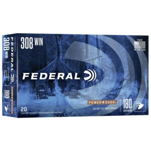 Federal Power-Shok Rifle Ammunition .308 Win 180 gr SP 2570 fps - 20-box