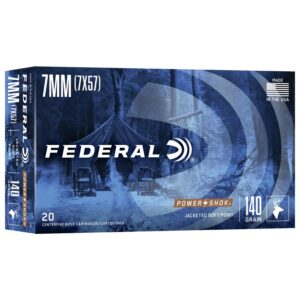 Federal Power-Shok Rifle Ammunition 7mm Mauser 140 gr SP 2660 fps - 20-box