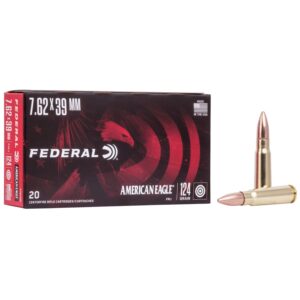 Federal American Eagle Rifle Ammunition 7.62x39 124 gr FMJ 2350 fps - 20-box