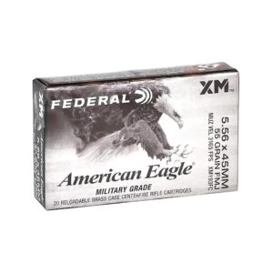 Federal American Eagle Rifle Ammunition 5.56mm 55gr FMJ 3165 fps 20-ct