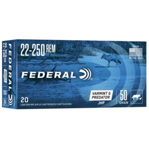 Federal American Eagle Rifle Ammunition .22-250 50gr Jacketed Hollow Point 20 Rounds-Box