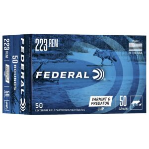 Federal American Eagle Varmint & Predator Rifle Ammunition .223 Rem 50 gr JHP 3325 fps 50-ct