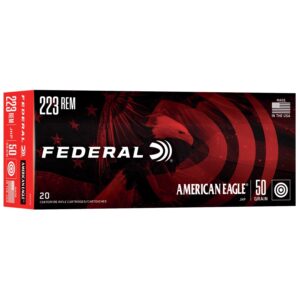 Federal American Eagle Rifle Ammunition .223 Rem 50 gr JHP 3325 fps 20-ct