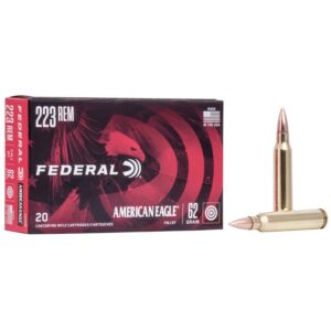 Federal American Eagle Rifle Ammunition .223 Rem 62 gr FMJ 3020 fps - 20-box