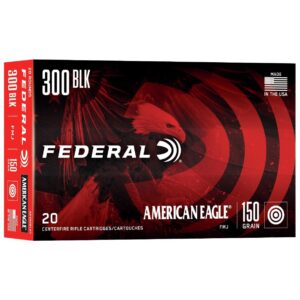 Federal American Eagle Rifle Ammunition ..300 AAC Blackout 150 gr FMJ-BT 1900 fps 20-ct