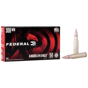 Federal American Eagle Rifle Ammunition .308 Win 150 gr FMJBT 2820 fps - 20-box