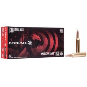 Federal American Eagle Rifle Ammunition .338 Lapua Mag 250 gr SP  20-box