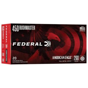 Federal American Eagle Rifle Ammunition .450 Bushmaster 260gr FMJ 2040 fps 20-ct