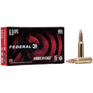 Federal American Eagle Rifle Ammunition 6.8mm SPC 115 gr FMJ 2675 fps 20-Box
