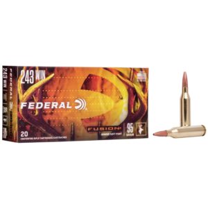 Federal Fusion Rifle Ammunition .243 Win 95 gr BTSP 2980 fps - 20-box