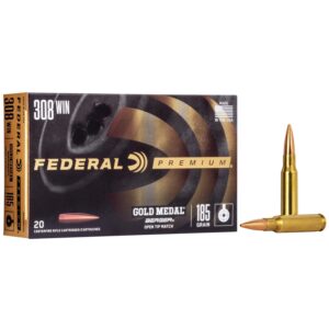 Federal Gold Medal Berger Juggernaut Rifle Ammunition .308 Win 185 gr OTM 2600 fps 20-ct