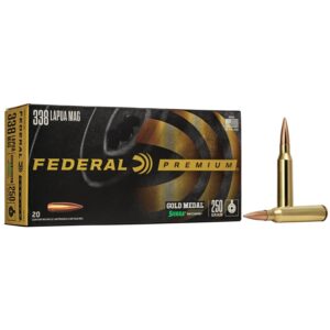Federal Premium Gold Medal Rifle Sierra MatchKing Ammunition .338 Lapua Mag 250 gr BTHP 2950 fps - 20-box