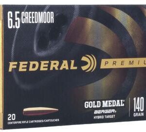 Federal Gold Medal Berger Hybrid Rifle Ammuntion 6.5mm Creedmoor 140gr BTHP 2725 fps 20-ct