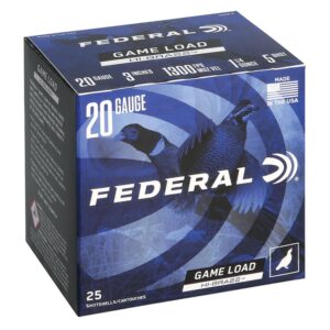 FEDERAL GAME-SHOK HI-BRASS LEAD SS 20GA 3" 3DR 1 1-4OZ 5 AMMO 25RD