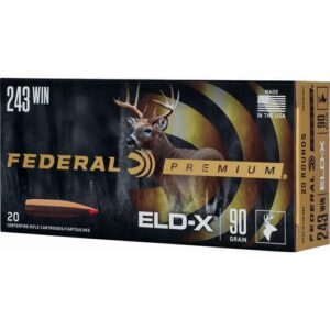 Federal Premium ELD-X Rifle Ammunition .243 Win 90gr HP 3100 fps 20-ct