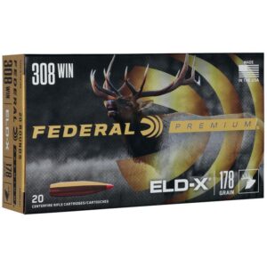 Federal Premium ELD-X Rifle Ammunition .308 Win 178gr PT 2610 fps 20-ct
