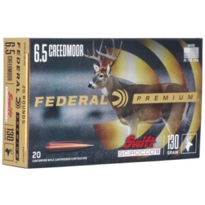 Federal Swift Scirocco II Rifle Ammunition 6.5mm Creedmoor 130gr Poly Tip 2800 fps 20-ct