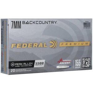 Federal Terminal Ascent Rifle Ammunition 7mm Backcountry 155gr PT 3300 fps 20-ct