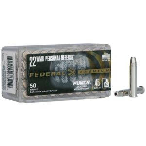 Federal Punch Rimfire Ammunition .22 WMR 45gr JHP 1000 fps 50-ct