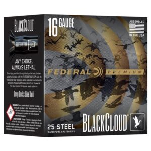 Federal Black Cloud Waterfowl Shotshells 16ga 2-3-4" 7-8oz 1450fps #4 25-ct