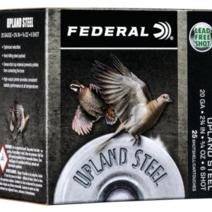 Federal Upland Steel Shotshells 20ga 2-3-4" 7-8 oz #6 1500 fps 25-ct