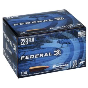 Federal Varmint & Predator Rifle Ammunition .223 Rem 53 gr FMJ 3400 fps 100-ct