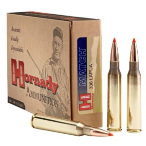 Hornady Match Rifle Ammunition .338 Lapua Mag 250 gr BTHP 2900 fps 20-ct