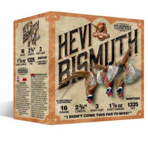 HEVI-Shot HEVI-Bismuth Upland Shotshells 16ga 2-3-4" 1-1-4oz 1325 fps #3 25-ct