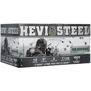 HEVI-Shot HEVI-Steel Shotshells 12ga 3" 1-1-4oz 1500 fps #2 100-ct