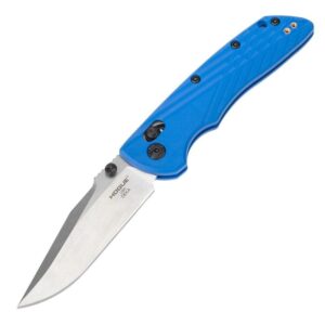 Hogue Deka Manual Folder Knife 3 1-4" Clip Point Blade Blue and Silver